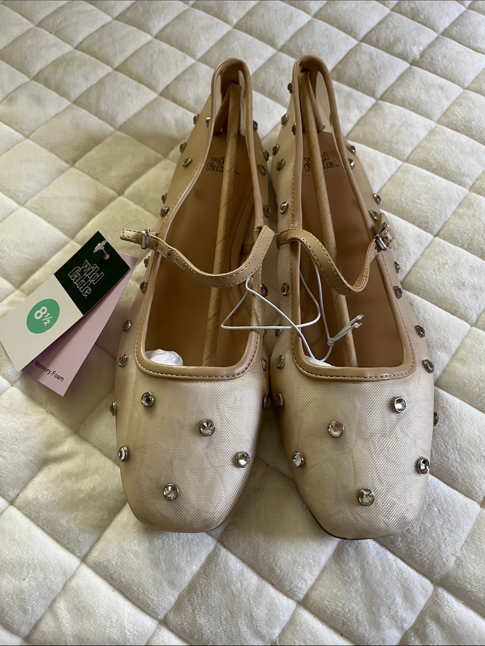 Wild Fable Studded Mesh Mary Jane Flats 8.5 NWT